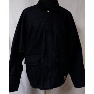 Timberland Pro Series Men XXL Black Lined Corduroy Collar Full Zip Canvas Coat